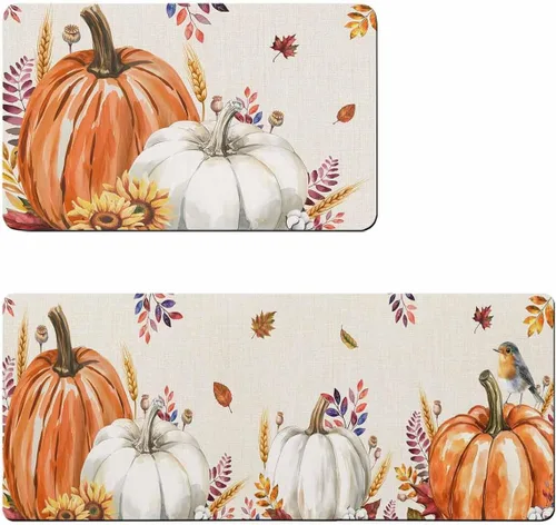 Tapete de baño vintage con diseño de calabazas para bañera, antideslizante, de secado rápido y absorbente, con tierra de diatomeas, para fregadero