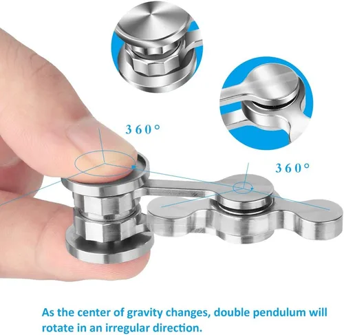 Miniatura 2 de Fidget Spinner, juguete ultra duradero de metal inoxidable para enfocar, juguete giratorio sensorial para aliviar el estrés, aburrimiento y matar