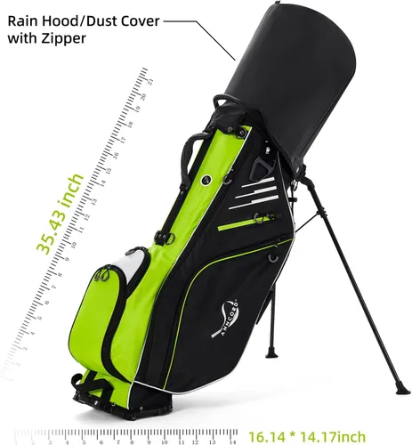 Miniatura 3 de ANNCORD Bolsa de golf con divisores superiores de 14 vías de longitud completa con soporte, 8 bolsillos, bolsa enfriadora, bolsa de golf impermeable
