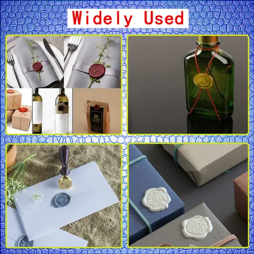 Miniatura 7 de Juego de sellos de cera de animales con 7 cabezas de latón extraíbles y 1 mango de madera, sello de cera retro para gatos, pájaros, mariposa, abeja