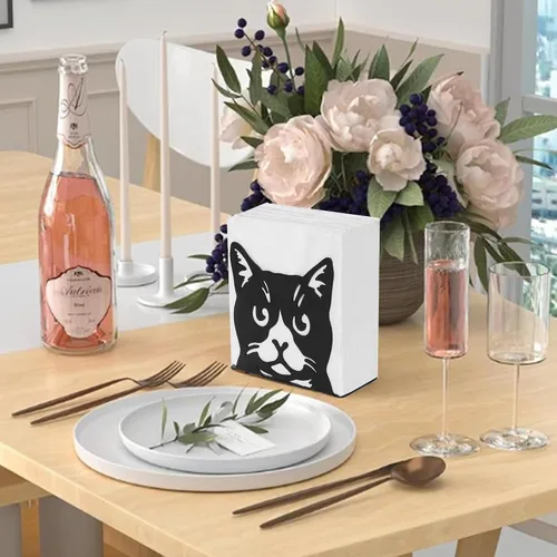 Miniatura 5 de Servilletero para mesa, servilleteros de metal para cocina, comedor, granja, cóctel, picnic, bar, rústico, moderno soporte para todas las Gato