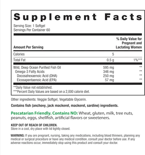 Miniatura 2 de Rainbow Light Vitaminas prenatales DHA para mujeres 60 cápsulas blandas Aceite de pescado Omega 3 (DHA y EPA) Apoya la salud de la madre