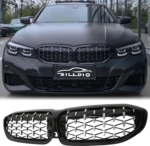 Miniatura 21 de Parrilla E90 – Rejilla negra de riñón individual compatible con BMW serie 3 E90 2009-2011 323i 328i 328xi 335d 335i 335xi Sedan LCI, E91 328i 328xi