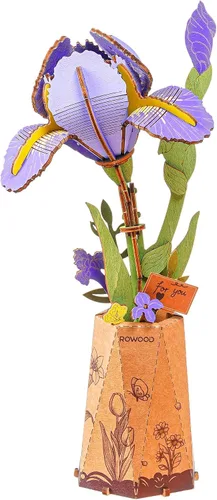 Miniatura 24 de rowood Rompecabezas 3D de flores de madera, juego de bloques de construcción de flores, kit de manualidades, día de la madre, día de San Valentín