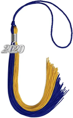 Miniatura 134 de Endea Graduation Borla de doble color con gota de fecha plateada (negro/oro antiguo, 2025)