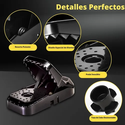 Miniatura 2 de VRXVR - Paquete de 12 trampas para ratones, uso en interiores y exteriores, trampas para ratones pequeñas para el hogar, trampas para ratones