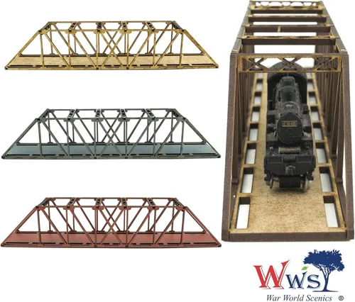 Miniatura 2 de War World Scenics - Puente de viga de MDF de calibre N de una sola vía (7.874 in) (elige color) - Escala de modelado ferroviario Modelo ferroviario