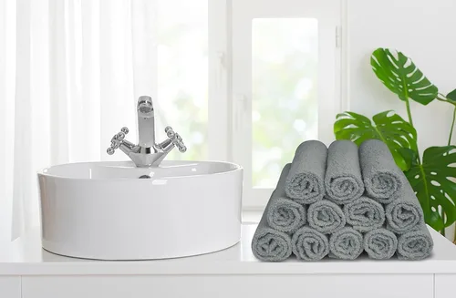 Miniatura 4 de Paquete de 24 paños 100 % algodón (12 x 12 pulgadas), suaves y altamente absorbentes, toallas para la cara, paños de lavado para la cara, hilado