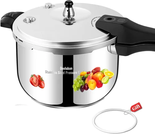 Miniatura 10 de Olla a presión de acero inoxidable de 10 cuartos de galón para todas las estufas, compatible con inducción, grado alimenticio, resistente