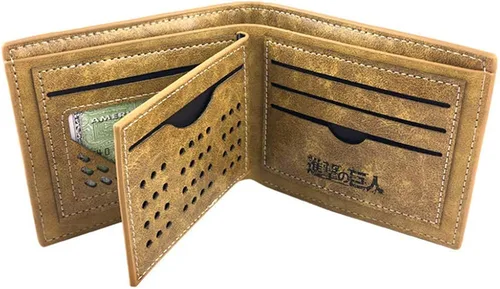 Miniatura 5 de ASLNSONG Cartera corta de cuero plegable con bolsillo para monedas, estilo casual, para niños y niñas