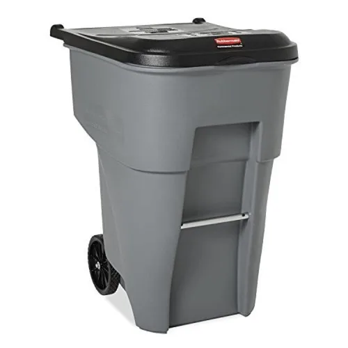 Rubbermaid Commercial Products BRUTE Contenedor de Basura/Desperdicios Rodante con Ruedas, 95 Gal, Gris, para Restaurantes/Hospitales/Oficinas/Área
