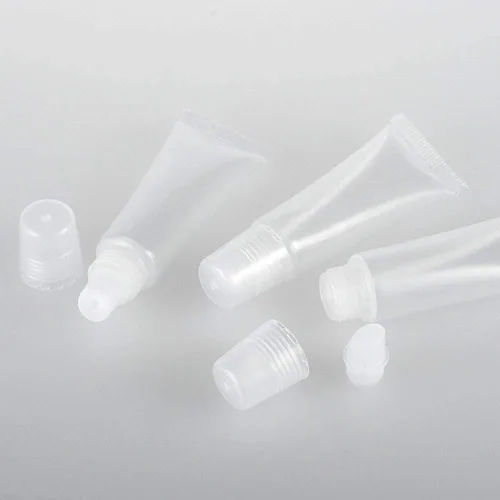 Miniatura 3 de BlingKingdom 6 piezas de tubos de brillo labial de 0.27 fl oz transparentes y suaves, contenedores vacíos rellenables para bálsamo labial, tubos