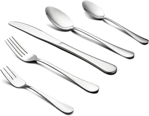 Miniatura 8 de HornTide, juego de cubiertos (cuchillo, tenedor, cuchara), Vajilla, Plateado