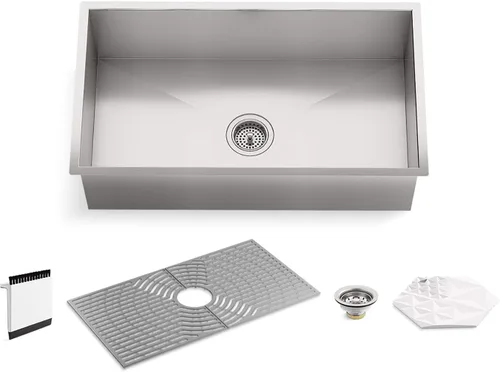 Miniatura 17 de Sterling K-20243-PC-NA Ludington - Fregadero de cocina de 34 pulgadas con montaje inferior con accesorios, lavabo frontal de delantal, acero
