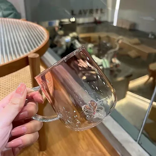Miniatura 11 de Vasos de vidrio, patrón tridimensional transparente, bebidas de bar, taza de café helado, vaso de jugo, transparente (taza de delfin)