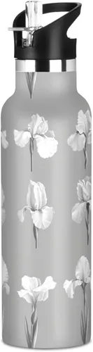 Miniatura 11 de Sport Insulated Water Bottle with Leak Proof Spout Lid Vacuum Insulated BPA-Free Leak Proof for Travel, Camping, Sports, Rustic Daisy Beige