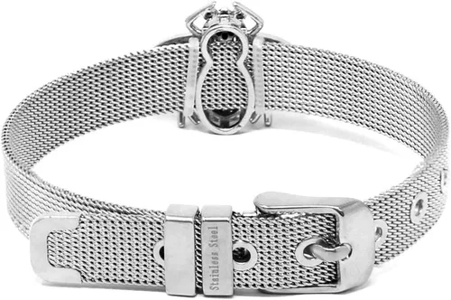 Miniatura 2 de Me Plus - Pulsera de acero inoxidable para mujer, diseño de diamantes de imitación de plata, oro transparente