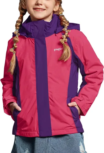 Miniatura 64 de Chaqueta de esquí impermeable para niñas, chaqueta de snowboard para exteriores, resistente al viento, con forro polar, abrigo de nieve cálido