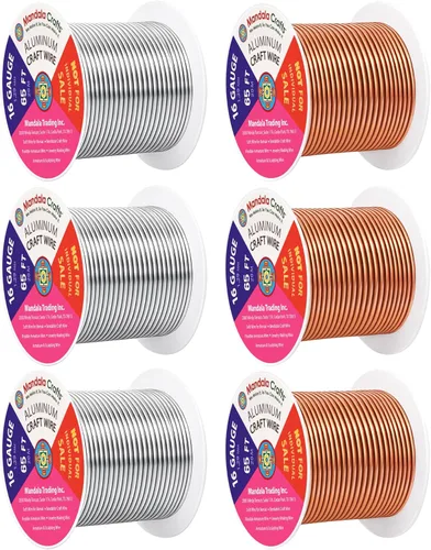 Miniatura 214 de Mandala Crafts - Alambre de aluminio anodizado de 8 calibre para hacer joyas - 9.75 m de alambre flexible negro colorido - Flexible para bonsái