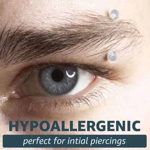 Miniatura 2 de Retenedores de piercing transparentes de 16g para cirugía - Plástico Bioflex transparente para cejas curvado - Pendientes de cartílago invisibles