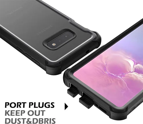 Miniatura 6 de Dexnor Funda para Galaxy S10E con protector de pantalla integrado, transparente, resistente, de cuerpo completo, a prueba de golpes, parte trasera