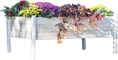 Zylina Cama de jardín elevada de madera: macetas elevadas XL de 48 x 36 x 22 pulgadas para exteriores con patas, camas de jardín al aire libre,