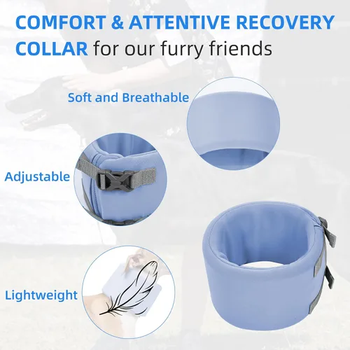 Miniatura 3 de Cuello para perro para mascotas, recuperación después de la cirugía, ajustable, transpirable, cuello cervical, cono de recuperación, cono de cabeza
