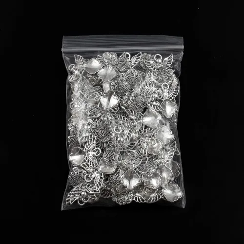 Miniatura 8 de AUEAR, Colgantes de plata antigua con dijes de ángel para hacer joyas de bricolaje, collar y pulsera