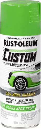 Rust-Oleum 323349 - Pintura en aerosol de laca personalizada para automóviles, 11 onzas, color verde neón brillante, (paquete de 1 unidad)