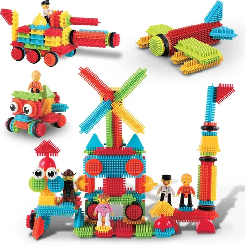Miniatura 9 de Picasso Toys PTB103 - Bloques con forma de bloque de erizo, juego de azulejos de construcción, juguete de aprendizaje apilable, bloque educativo