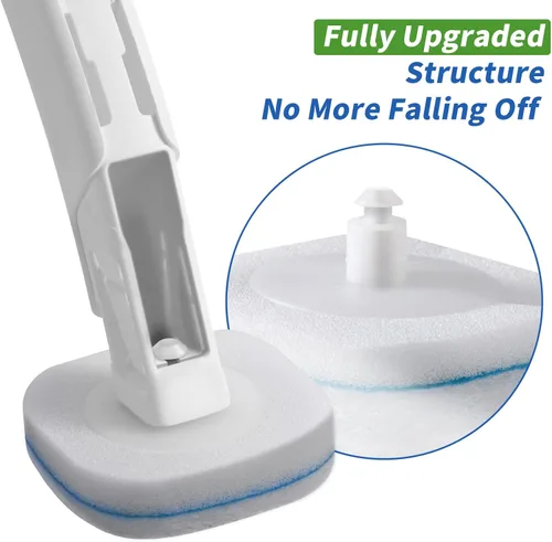 Miniatura 4 de oshang Paquete de 2 cepillos desechables para inodoro, limpiador de inodoro, suministros de limpieza de inodoro, escobilla de inodoro con soporte