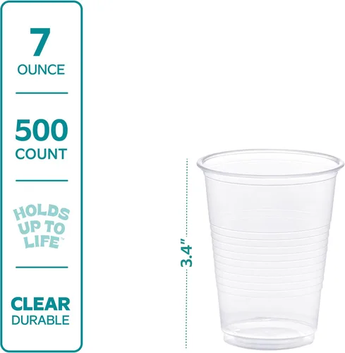 Miniatura 2 de GUSTO Vasos de plástico transparente de 7 onzas [500 unidades] vasos desechables para bebidas frías para fiestas, eventos y uso diario, sin BPA