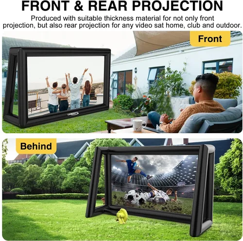 Miniatura 2 de Pantalla de Proyector Inflable, Pantalla de Película Inflable de 30 Pies para Exteriores, Diseño de Una Pieza de Fácil Instalación con Proyección