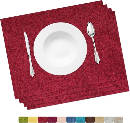 Miniatura 9 de Juego de 4 manteles individuales lavables para fiestas, elegantes manteles individuales para mesa de cocina, juego de 4 manteles individuales