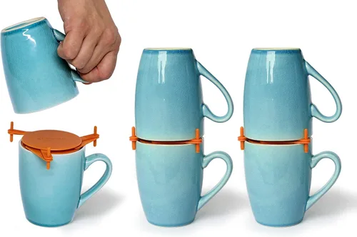 Miniatura 8 de ELYPRO Organizadores y almacenamiento de tazas de café, organizador de estantes de gabinete de cocina, organización de armario y despensa