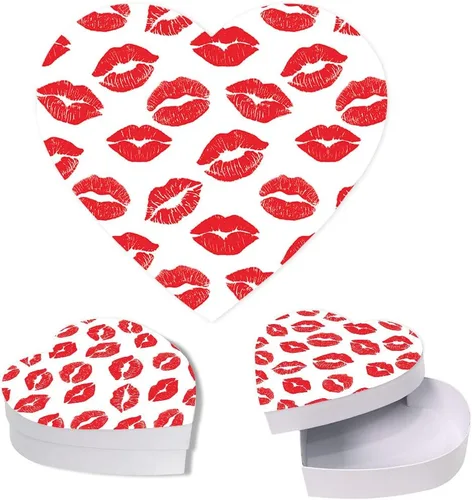 Miniatura 10 de Andaz Press Caja en forma de corazón para el día de San Valentín con tapa, divertida caja reutilizable en forma de corazón para tocino, caja de Bacon