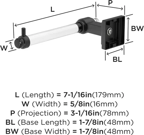 Miniatura 6 de Amerock BH36061CMB Soporte de papel higiénico de un solo poste transparente/negro mate 7-1/16 pulgadas (179 mm) de longitud Glacio Soporte