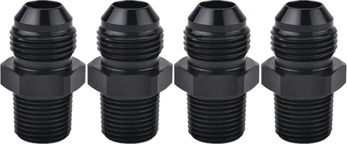 Miniatura 12 de EVIL ENERGY 3AN macho Flare a 1/4 "NPT adaptador de montaje de tubería de aluminio recto negro 4PCS