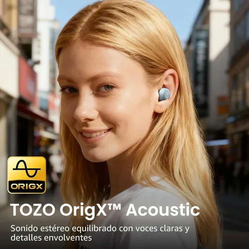 Miniatura 6 de TOZO Auriculares inalámbricos A1 Bluetooth 5.3 de peso ligero en el oído IPX5 Auriculares impermeables 2 micrófonos para llamadas AI, auriculares