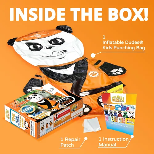 Miniatura 7 de INFLATABLE DUDES Animal -Kids Punching Bag Already Filled with Sand Bop Bag Premium Inflatable Toy Punching Bag for Kids Enhanced