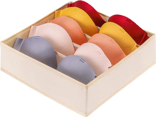 Organizador de ropa para cajones debajo del gabinete, cubos de almacenamiento plegables de 5 celdas, organizador de cajones de ropa interior, cajas