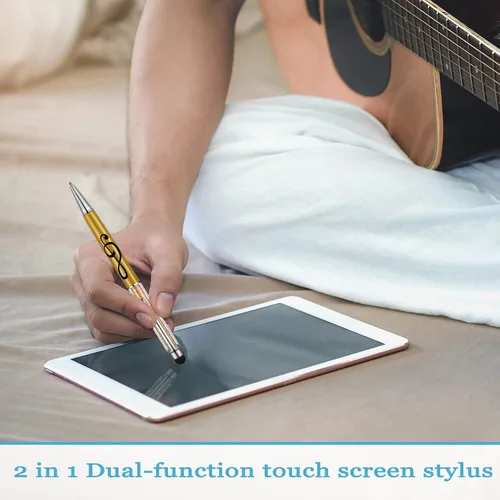 Miniatura 6 de Outus 12 bolígrafos de música 2 en 1, piano para estudiantes, bolígrafo retráctil de cristal para notas musicales, con puntas de lápiz capacitivo