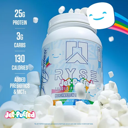 Miniatura 4 de RYSE - Proteína en polvo cargada – malvavisco soplado a chorro – 25g de proteína de suero aislado y concentrado con fibra prebiótica y MCT – Bajo