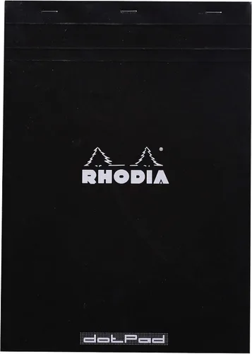 Miniatura 5 de Libreta Rhodia Head grapada para compras, No. 8 de 74 x 210 mm, rayada y de color negro