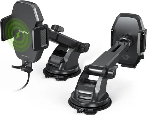 Miniatura 3 de Cargador de coche inalámbrico para teléfono, cargador de coche de carga rápida de 15 W con sujeción automática, cargador de coche soporte
