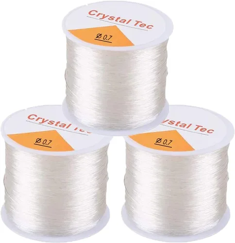 Hilo elástico de 0.028 in para pulseras, 3 rollos de cordón elástico, cuerda elástica de cuentas de cristal para pulseras, cuentas y fabricación de