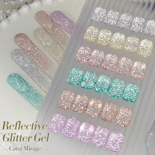 Miniatura 3 de Born Pretty Esmalte de uñas de gel con purpurina reflectante, 6 colores de primavera y verano, esmalte de gel holográfico de larga duración, juego