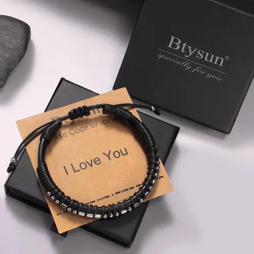Miniatura 6 de Regalos inspiradores para hombres, pulseras con código morse, pulseras para hombre, regalos de cumpleaños, aniversario, graduación, día del padre