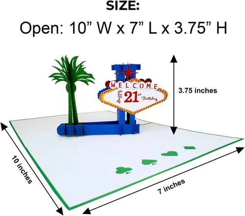 Miniatura 3 de iGifts And Cards Fabulous - Tarjeta emergente de cumpleaños de Las Vegas 21 – Celebración de hito, regalo de edad legal, felicitaciones, regalo