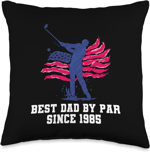 Best dad by par since 1985 Throw Pillow